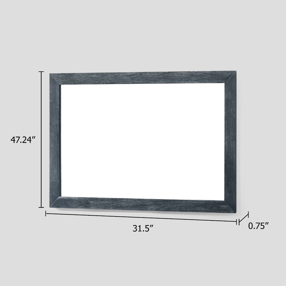 Cid Coy Mirror, 47 Inch Gray Ash Veneer Frame, Crown Cut Pattern
