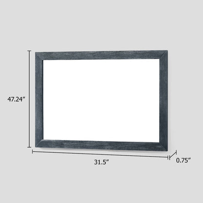 Cid Coy Mirror, 47 Inch Gray Ash Veneer Frame, Crown Cut Pattern