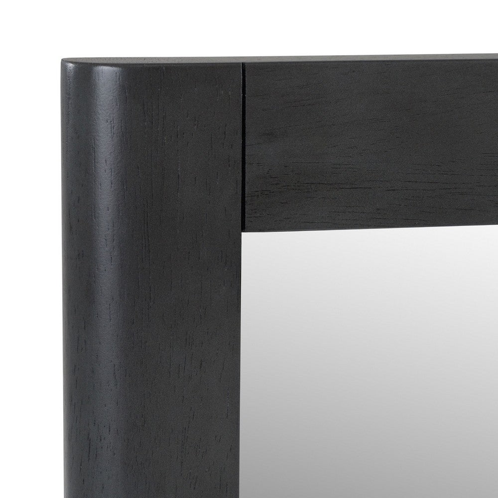 Noe Celia Dresser Mirror, Retro Luxe Gray Solid Wood Frame, 40 Inch