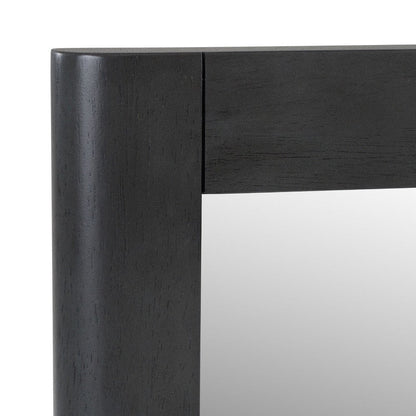 Noe Celia Dresser Mirror, Retro Luxe Gray Solid Wood Frame, 40 Inch