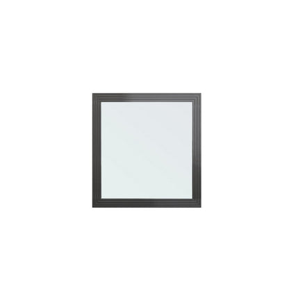 Cid Resu Dresser Mirror, Gray Slatted Frame, 41 Inch, Engineered Wood