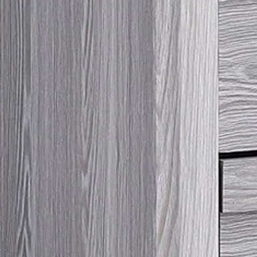 Laide Nightstand with 2 Drawers, Cup Handles, Gray Driftwood Finish Wood