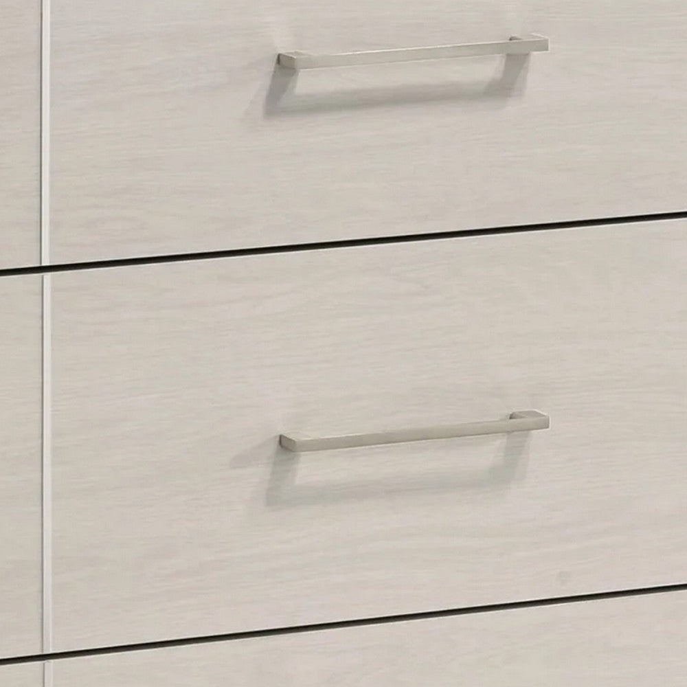 Charie Tall Dresser Chest with 4 Drawers, Tapered Feet, White Wood