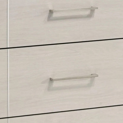 Charie Tall Dresser Chest with 4 Drawers, Tapered Feet, White Wood
