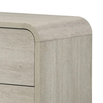 Meni Nightstand, 2 Drawers, Black Metal Handles, Scandinavian White