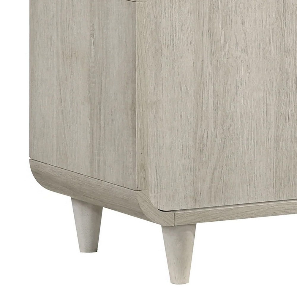 Meni TV Media Entertainment Stand, Shelves, 71 Inch Scandinavian White