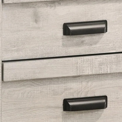 Velz Nightstand, 2 Drawers, Metal Finger Pull Handles, Weathered Beige