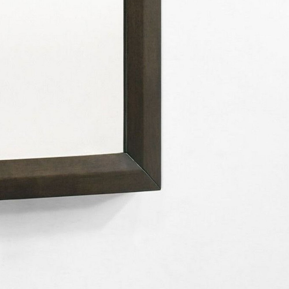 Cid Mizo Dresser Mirror, Cherry Oak Brown Wood Veneer, Sleek Frame, 40x42