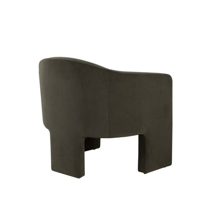 Lery Accent Chair, Green Winter Moss Performance Velvet, Curved Design