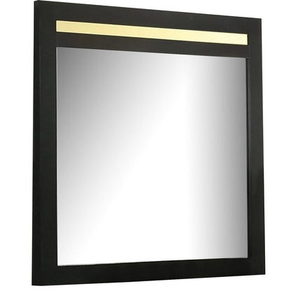 Yoki 41 Inch Dresser Mirror, Modern Glam White with Gold Acrylic Accents