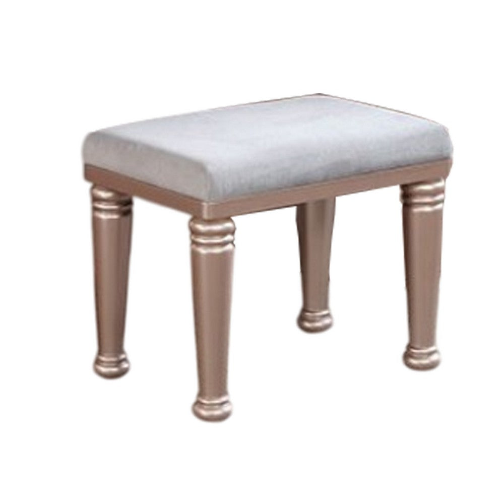 Yezy 3pc Vanity LED Mirror Desk Set with Padded Stool, Blush Pink