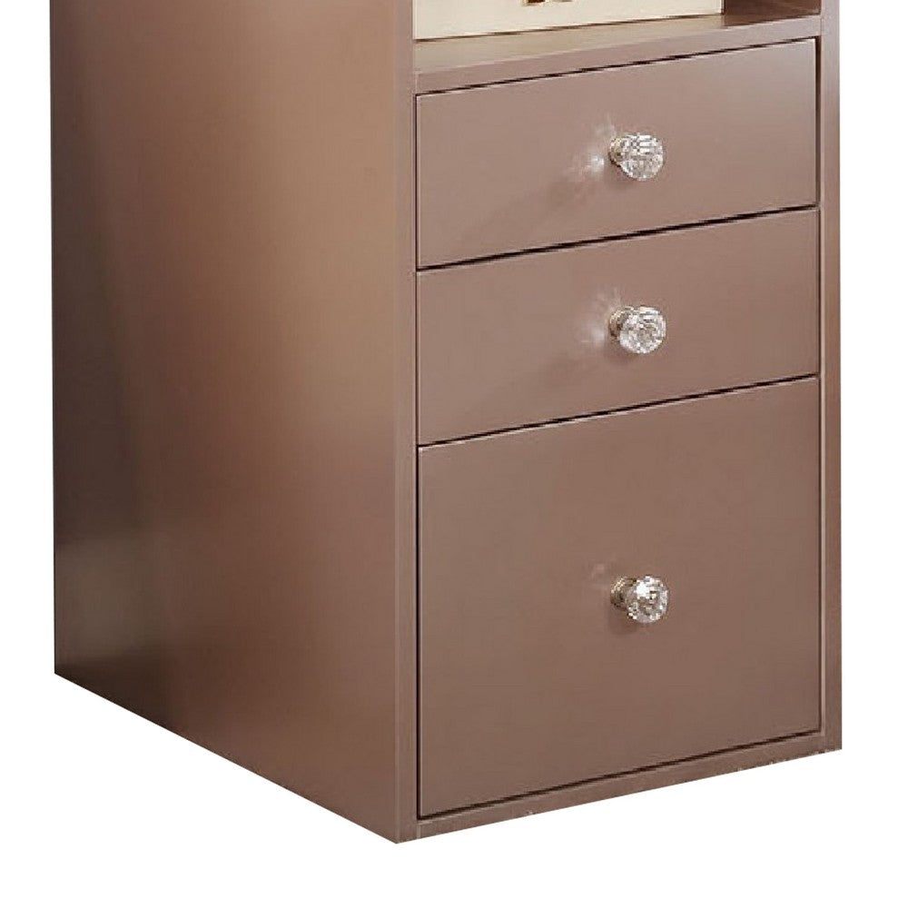 Yezy 3pc Vanity LED Mirror Desk Set with Padded Stool, Blush Pink