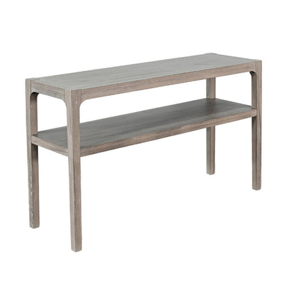 Fela Chair Side Table, 24 Inch Top with Open Shelf, Natural Brown
