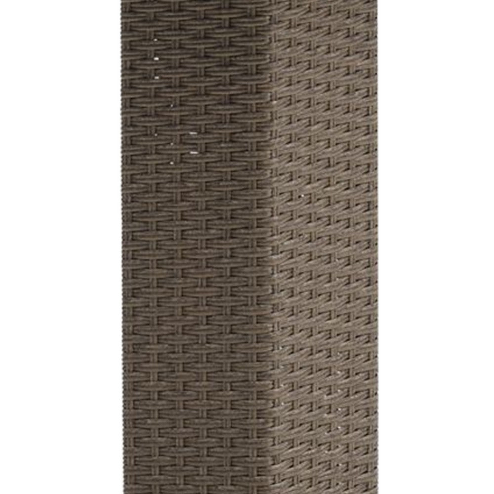Nia Bistro Outdoor Table, Marble Base, Brown PE Rattan Frame, 27 Inch