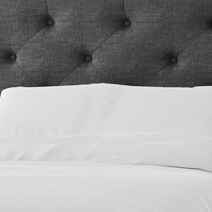 Sya Full Size Bed w Tufted Headboard, Underbed Storage, Dark Gray