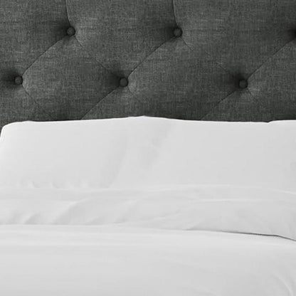 Sya Twin Size Bed w Tufted Headboard, Underbed Storage, Dark Gray