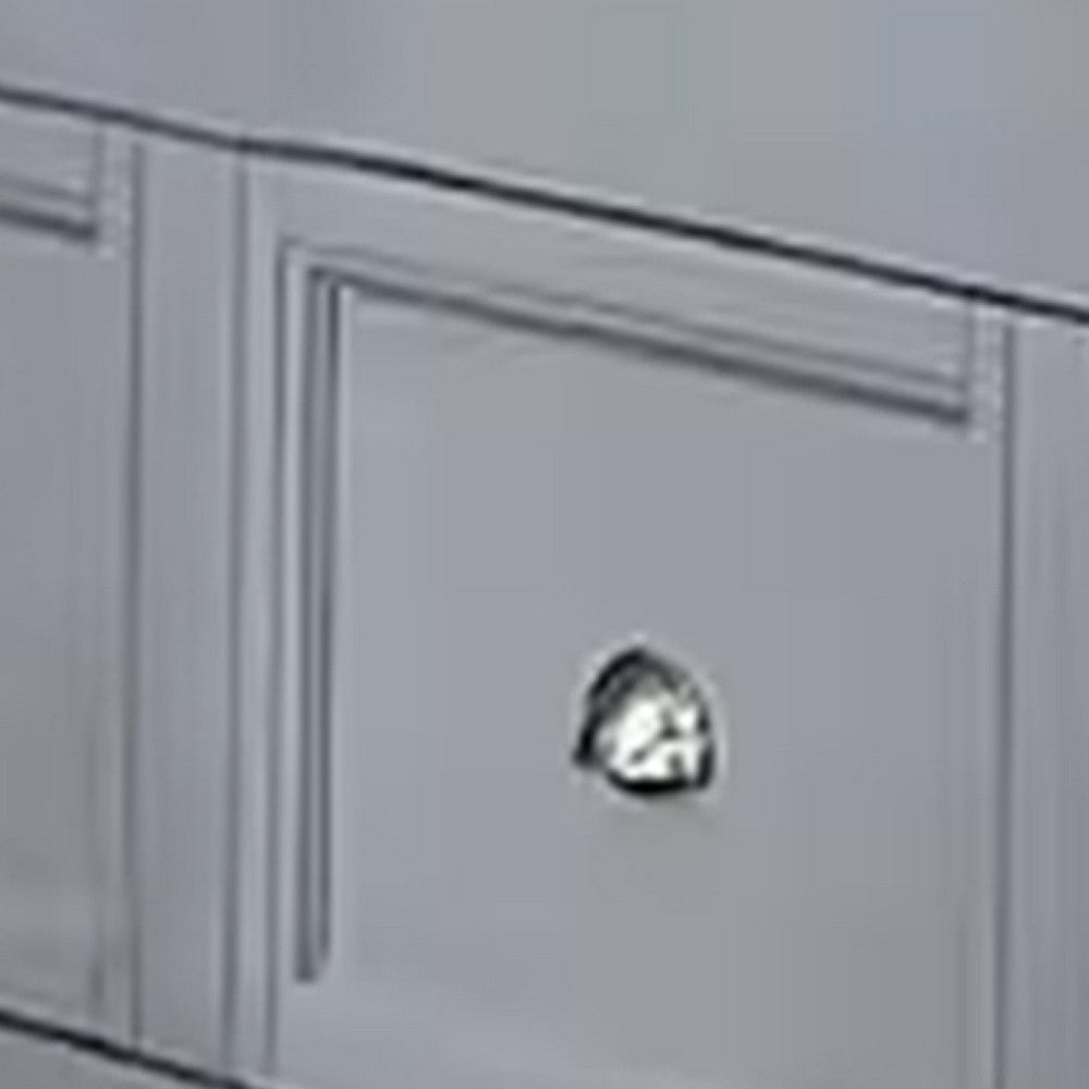 Lile Full Bed with Crown Moulding, Storage Drawers, Gray Solid Wood