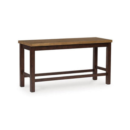 Rex Counter Height Chair Set of 2, Light Brown Plank Seat, Dark Brown