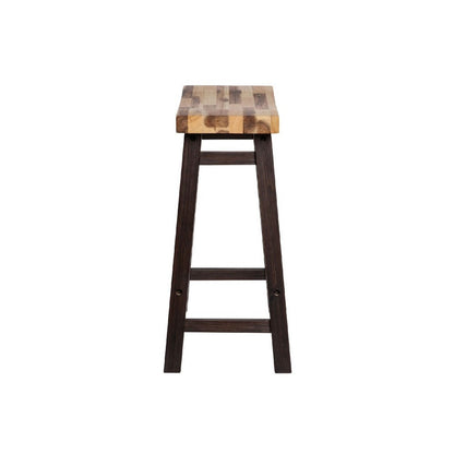 Amber Counter Height Stool, Saddle Seat, Espresso Brown Wood