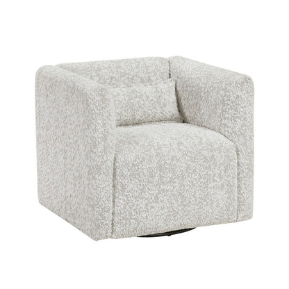 Veena Swivel Cube Chair with Lumbar Pillow, Foam Cushions