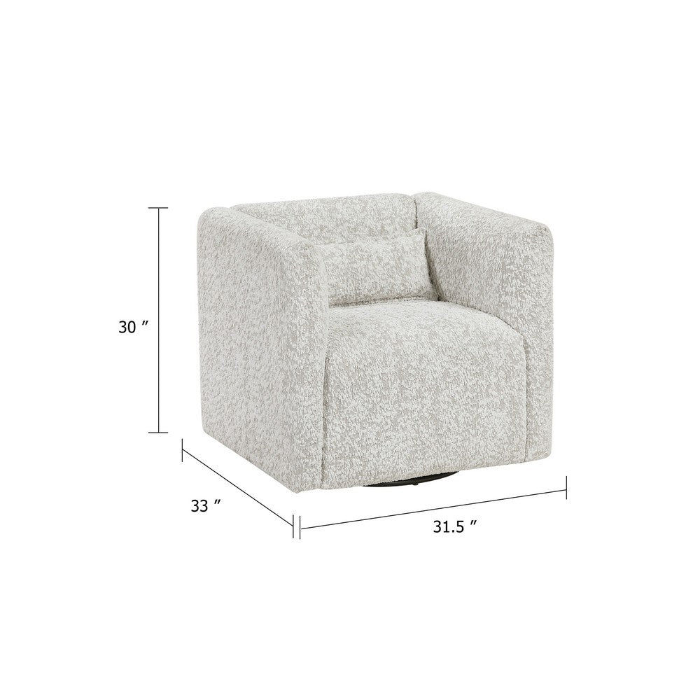Veena Swivel Cube Chair with Lumbar Pillow, Foam Cushions