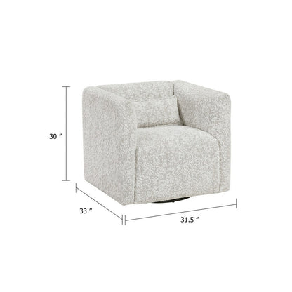 Veena Swivel Cube Chair with Lumbar Pillow, Foam Cushions