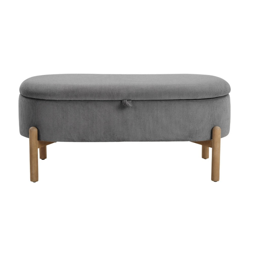 Fian Storage Bench w Lift Top, Natural Brown Legs