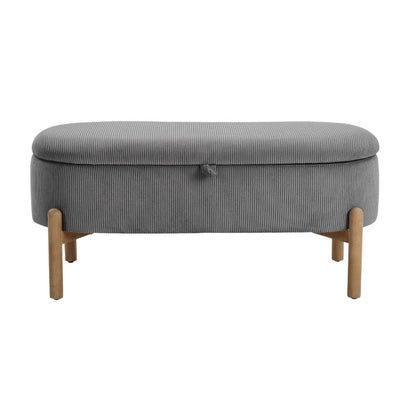 Fian Storage Bench w Lift Top, Natural Brown Legs