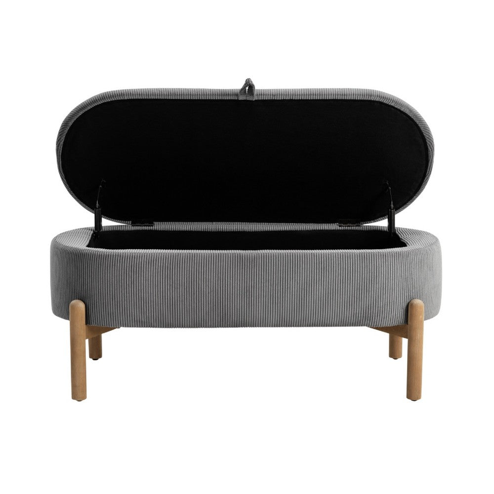 Fian Storage Bench w Lift Top, Natural Brown Legs