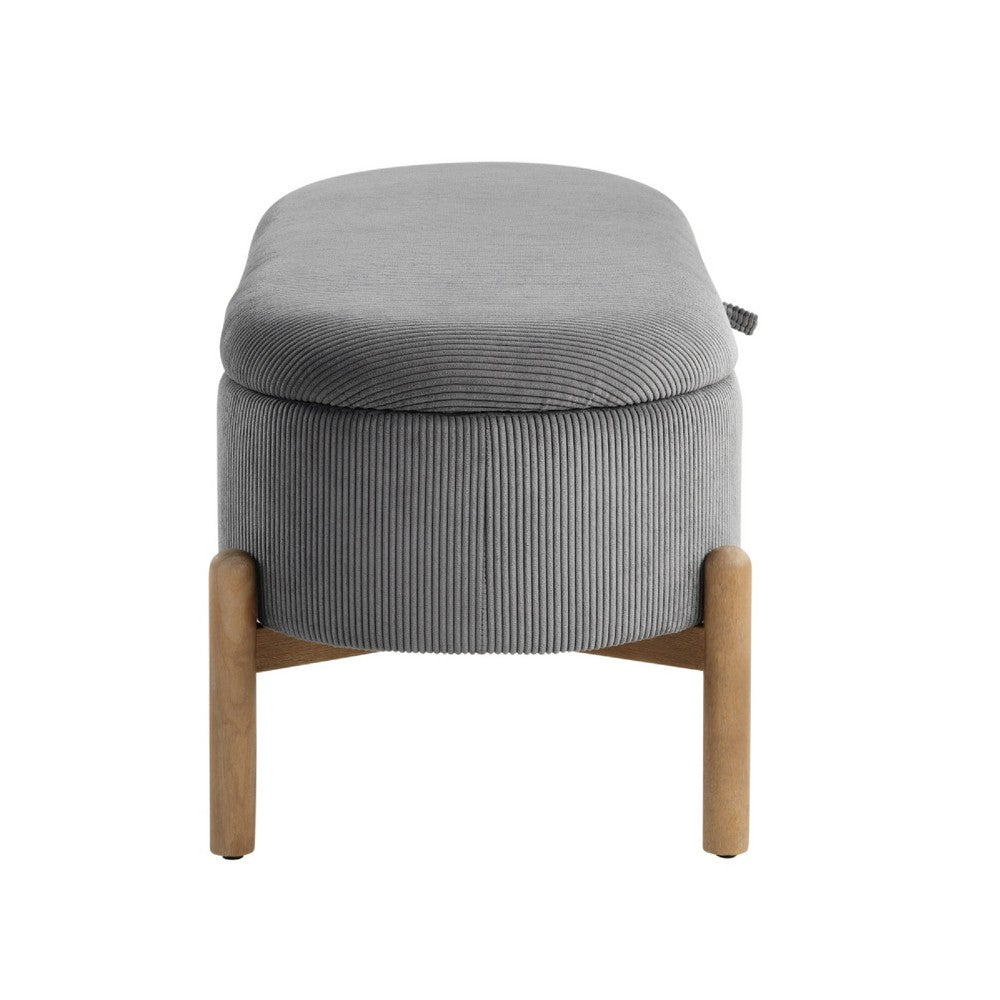 Fian Storage Bench w Lift Top, Natural Brown Legs