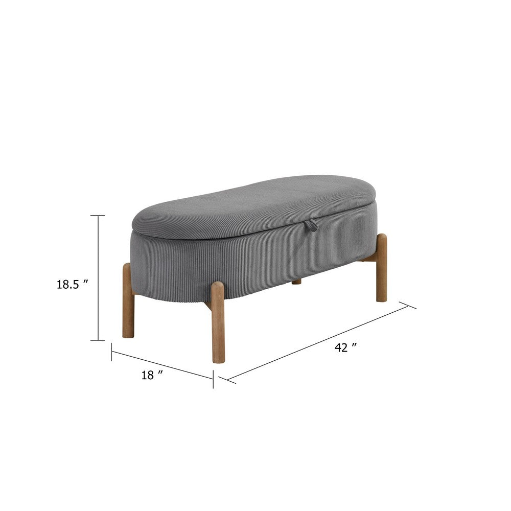 Fian Storage Bench w Lift Top, Natural Brown Legs