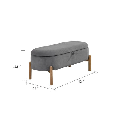 Fian Storage Bench w Lift Top, Natural Brown Legs