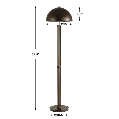 Jesy Modern Floor Lamp with Dome Metal Shade, 59 Inch Dark Bronze