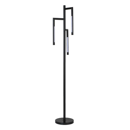 Modern Floor Lamp with Rotating LED Arms and Dimmer, 72 Inch Black