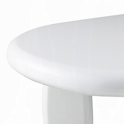 Vayu End Table, 30 Inch Asymmetric, Tri Pebble Legs, High Gloss White
