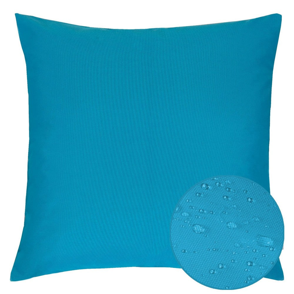 Outdoor Indoor Throw Pillow Cover, Aqua Blue Polyester