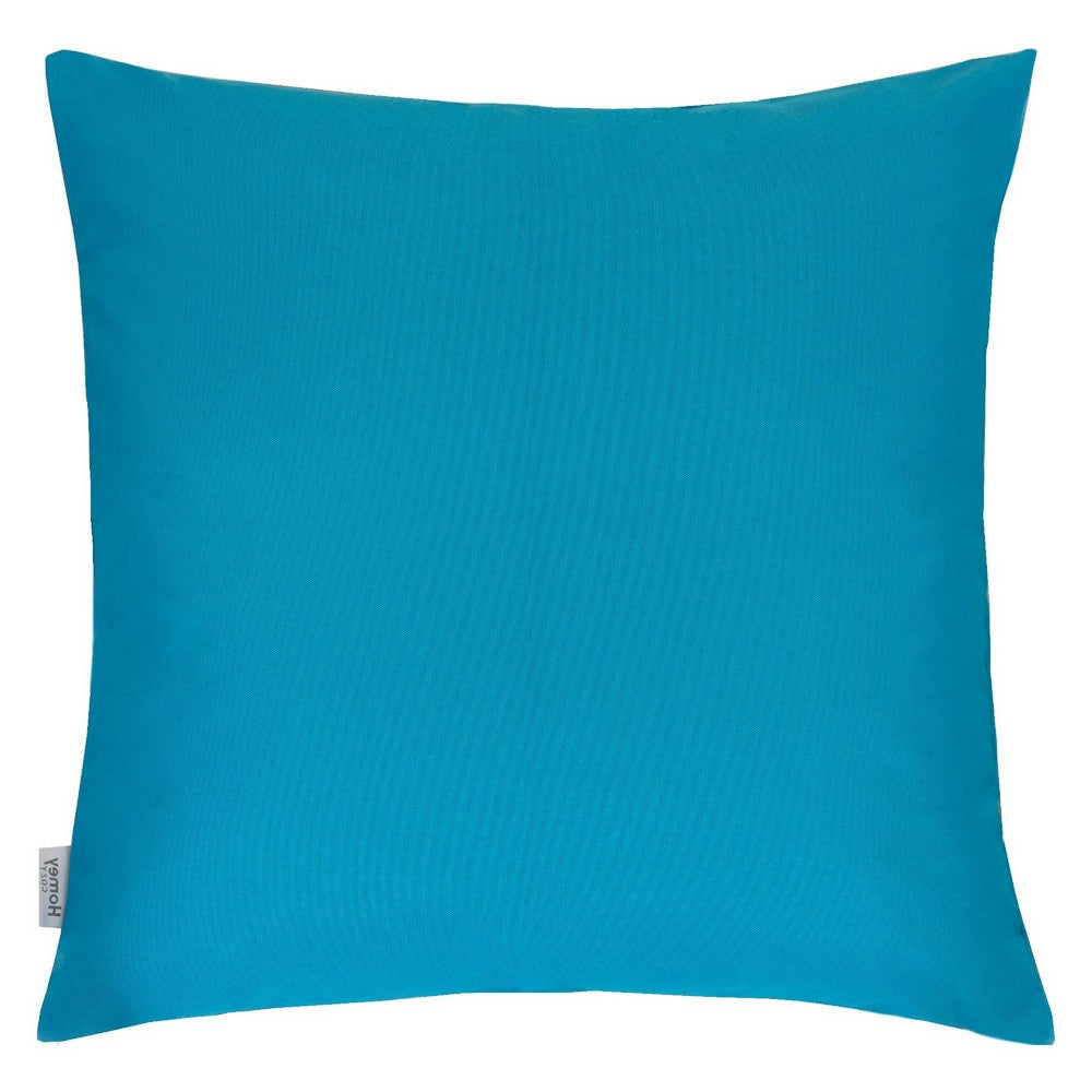 Outdoor Indoor Throw Pillow Cover, Aqua Blue Polyester