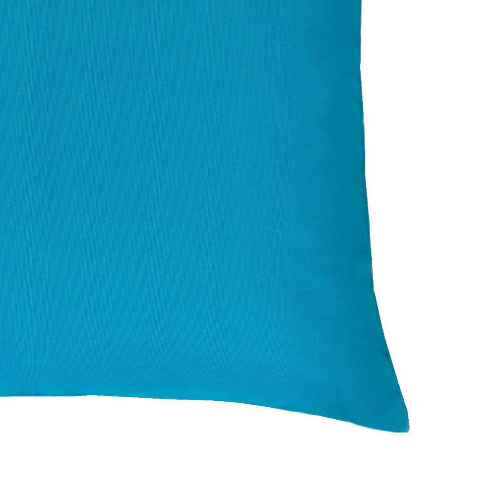 Outdoor Indoor Throw Pillow Cover, Aqua Blue Polyester