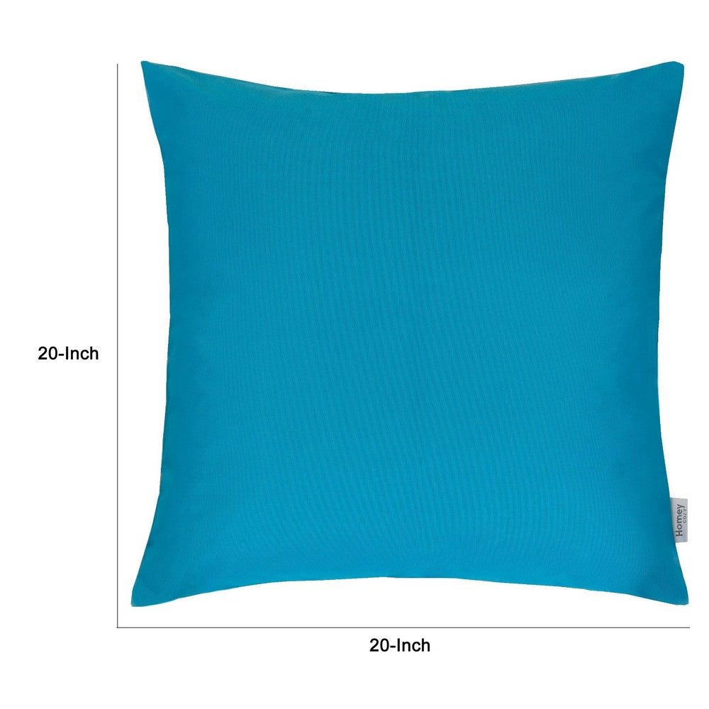Outdoor Indoor Throw Pillow Cover, Aqua Blue Polyester
