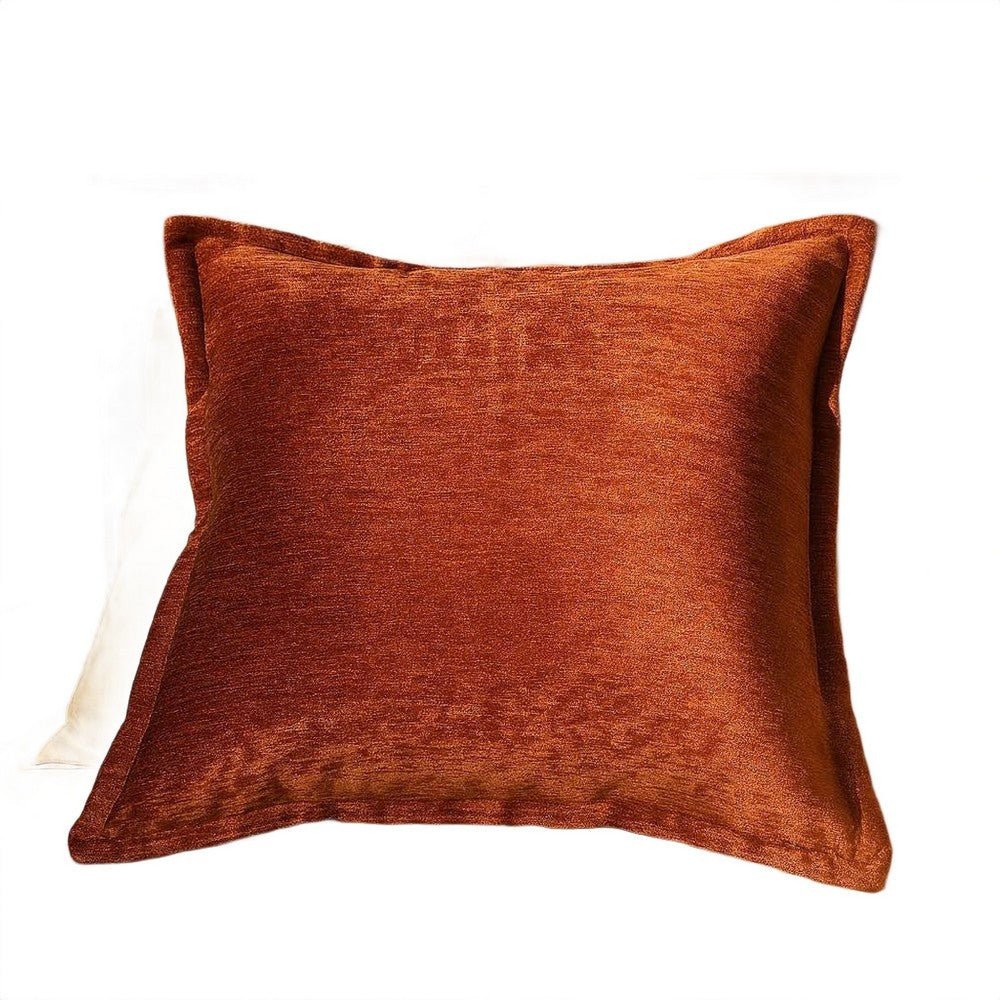 Dey Throw Pillow Cover, Rose Copper Brown Velvet Luxe Shine