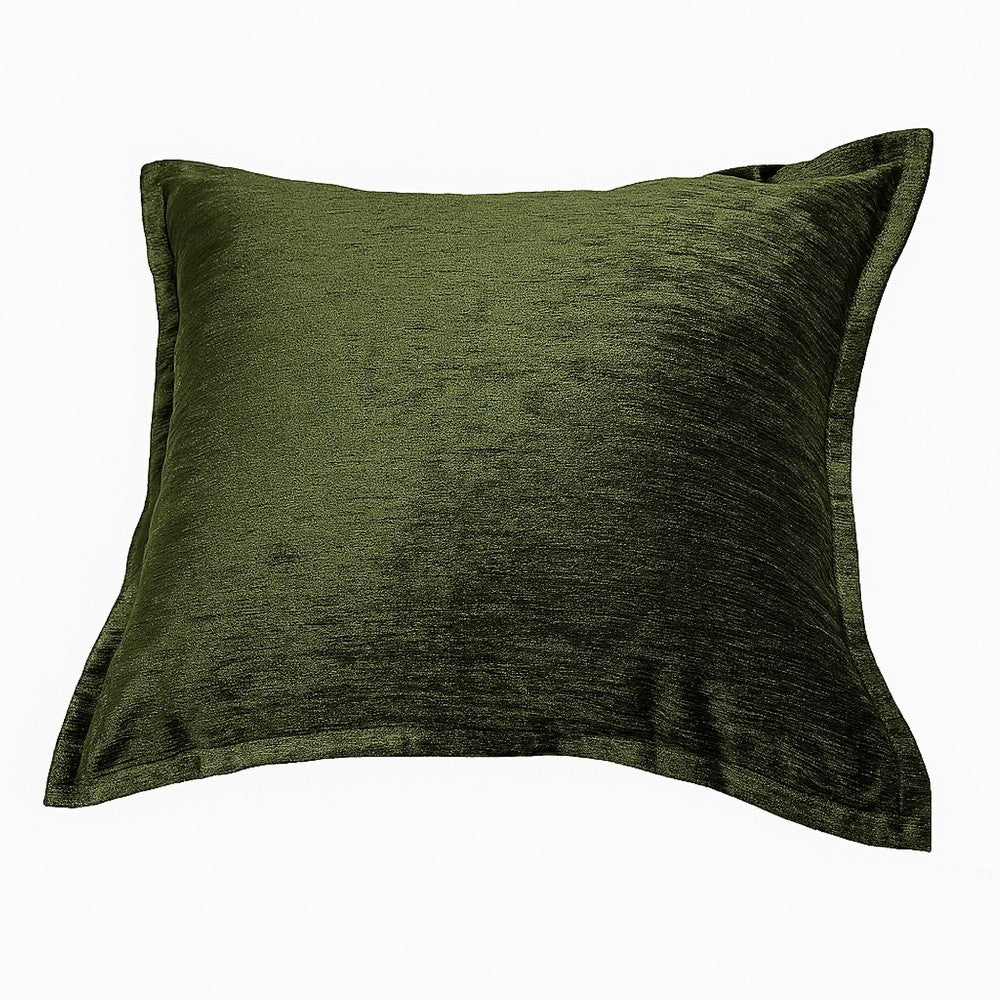 Dey Throw Pillow Cover, Deep Forest Green Velvet Luxe Shine