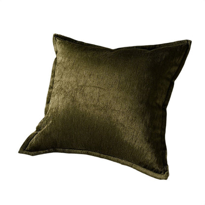 Dey Throw Pillow Cover, Deep Forest Green Velvet Luxe Shine
