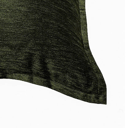 Dey Throw Pillow Cover, Deep Forest Green Velvet Luxe Shine