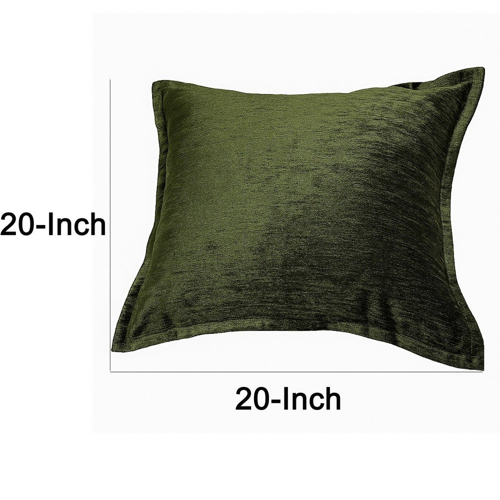 Dey Throw Pillow Cover, Deep Forest Green Velvet Luxe Shine