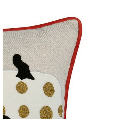 Lumbar Throw Pillow Cover, Hallow Pumpkin Embroidered