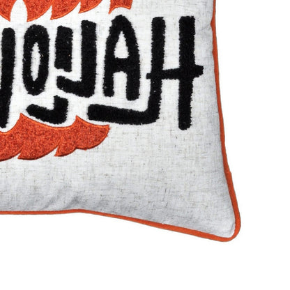 Halloween Pumpkin Witch Embroidered Throw Pillow Cover
