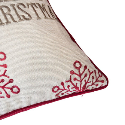 Merry Christmas Throw Pillow Cover Red Reindeer