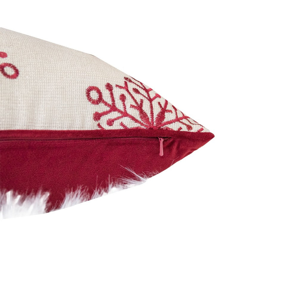Merry Christmas Throw Pillow Cover Red Reindeer