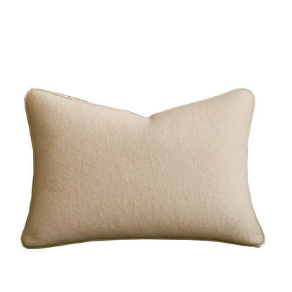 Hez Lumbar Throw Pillow, Plush Ivory Textured Fabric