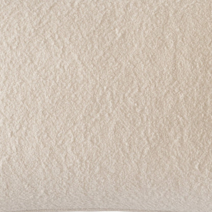 Hez Lumbar Throw Pillow, Plush Ivory Textured Fabric